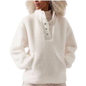 Athleta Cozy Sherpa Snap Sweatshirt